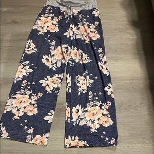 Floral Wide-Leg Lounge Pants
